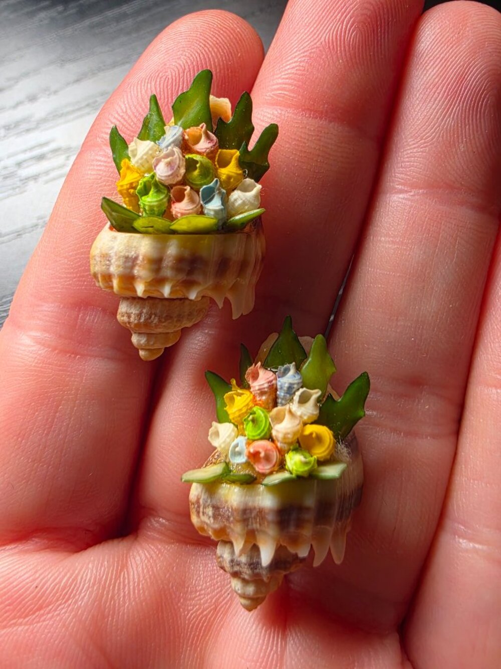 Vintage (1950s-60s) Seashell Flower Earrings